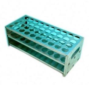 صورة حامل أنابيب اختبار معدني (ألمنيوم) بطابقين (Aluminium Metal Test Tube Rack Two Tier) - واقف للتجارة صنعاء