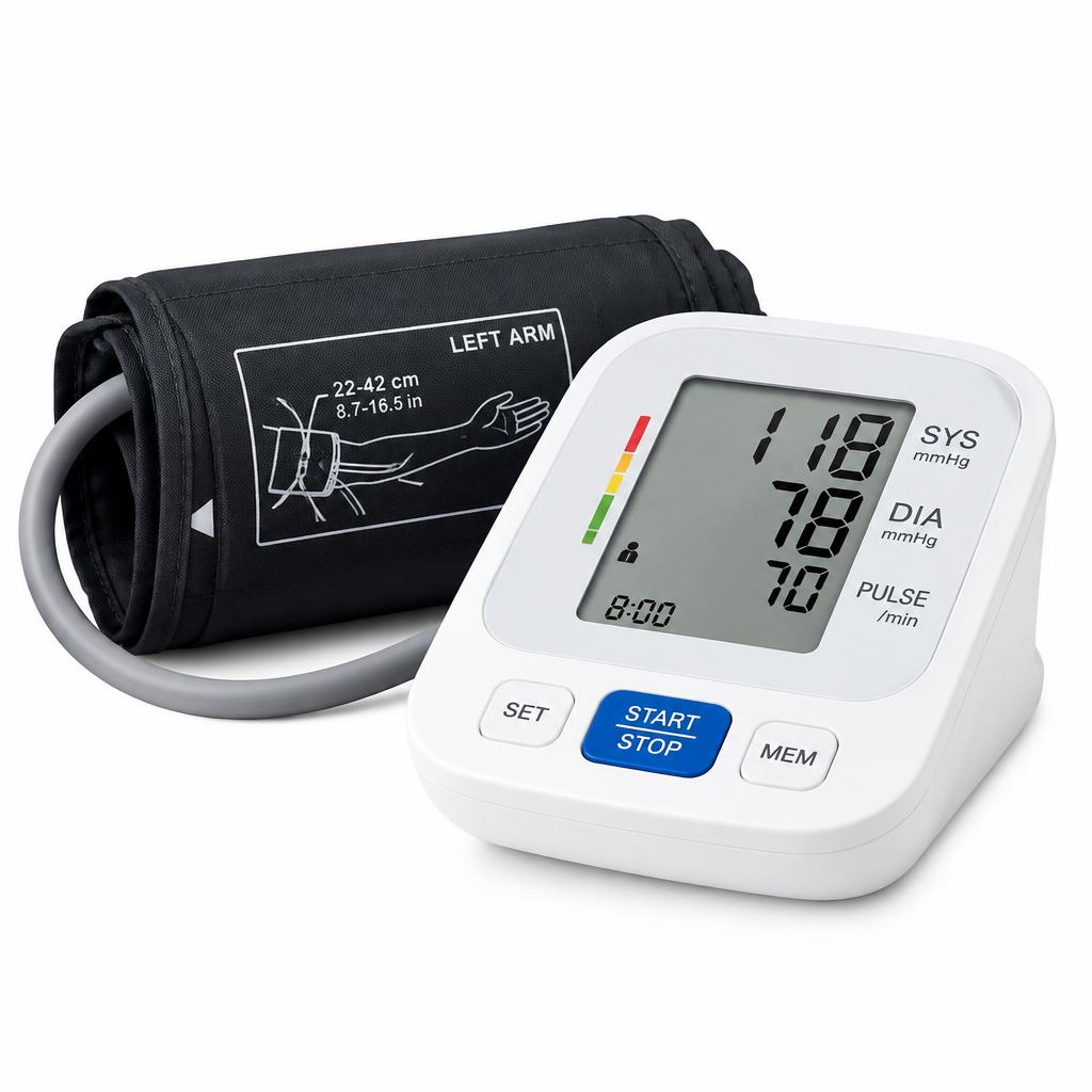 صورة جهاز ضغط إلكتروني للذراع (Digital Upper Arm Blood Pressure Monitor with Cuff) - واقف للتجارة صنعاء صورة جهاز ضغط إلكتروني للذراع (Digital Upper Arm Blood Pressure Monitor with Cuff) - واقف للتجارة صنعاء
