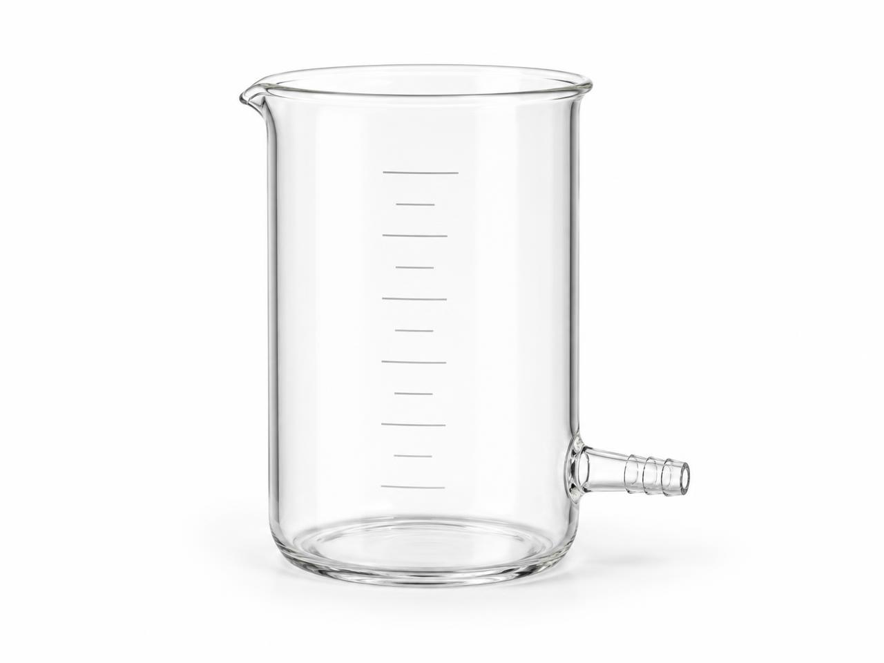 صورة بيكر زجاجي بفتحة جانبية 500 مل (Glass Beaker with Side Outlet 500 ml) - واقف للتجارة صنعاء