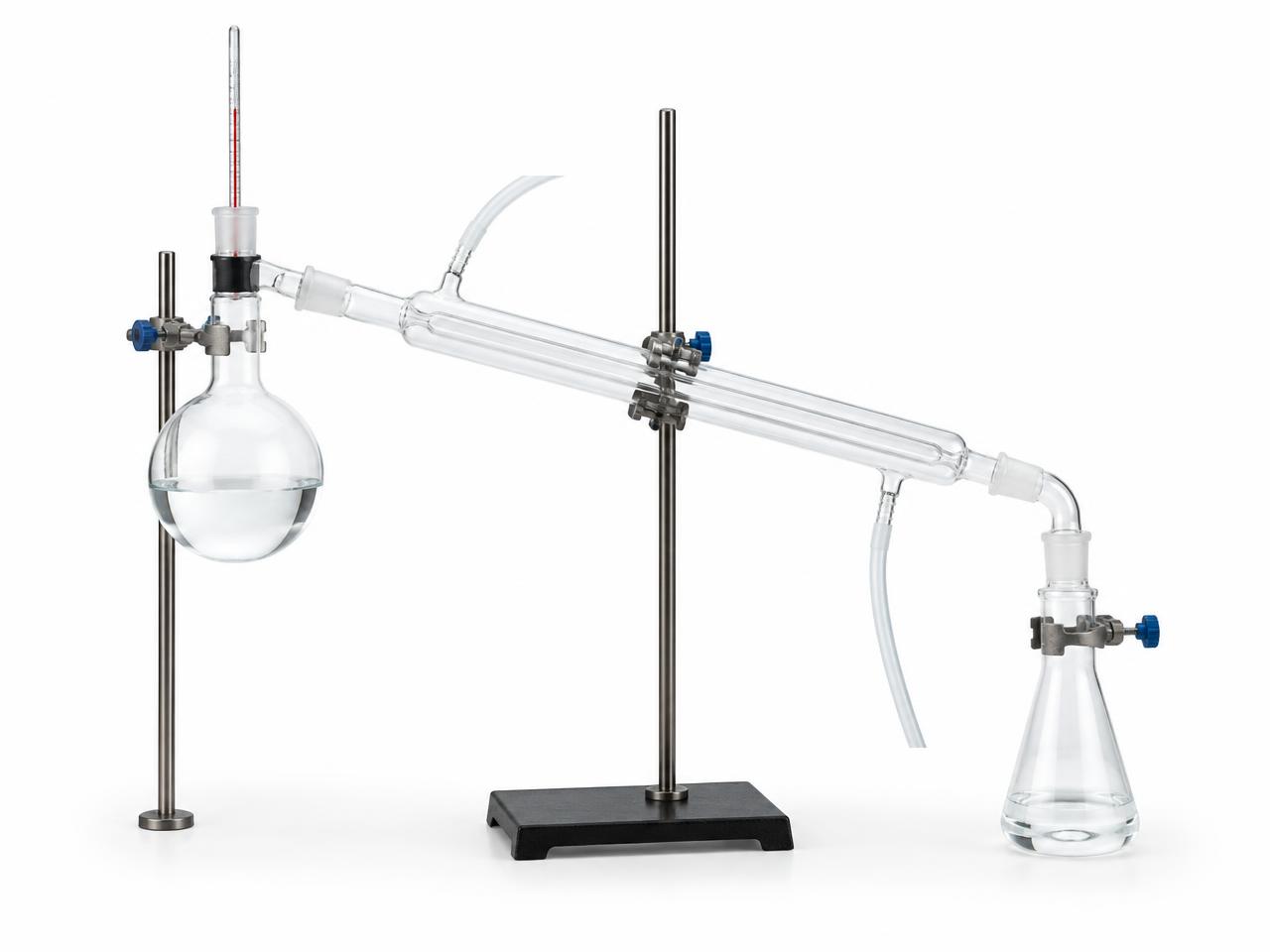 صورة طقم جهاز تقطير زجاجي 500 مل (Glass Distillation Apparatus Set 500 ml) - واقف للتجارة صنعاء