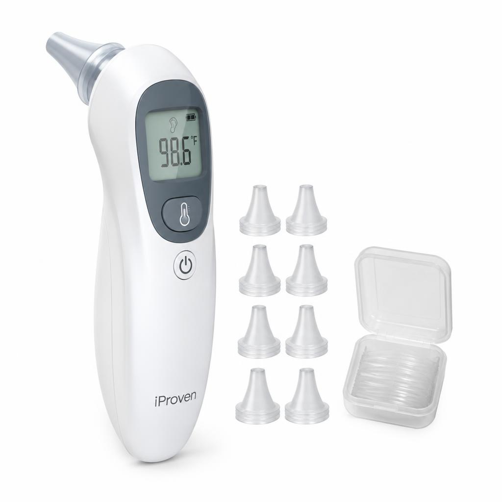 صورة ترمومتر الأذن بالأشعة تحت الحمراء (Infrared Ear Tympanic Thermometer with Probe Covers) - واقف للتجارة صنعاء صورة ترمومتر الأذن بالأشعة تحت الحمراء (Infrared Ear Tympanic Thermometer with Probe Covers) - واقف للتجارة صنعاء