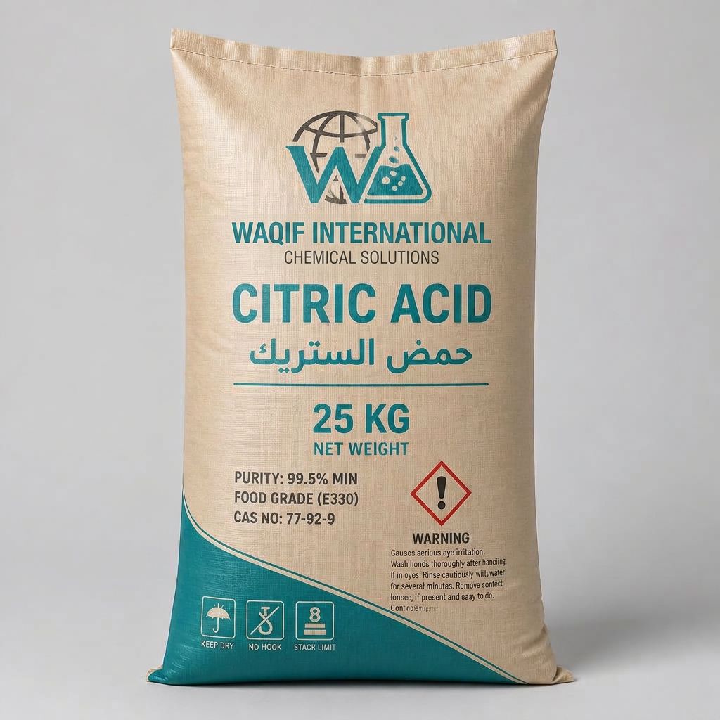 صورة حمض الستريك (ملح الليمون) — كيس 25 كجم (Citric Acid Monohydrate — 25 KG Bag) - واقف للتجارة صنعاء