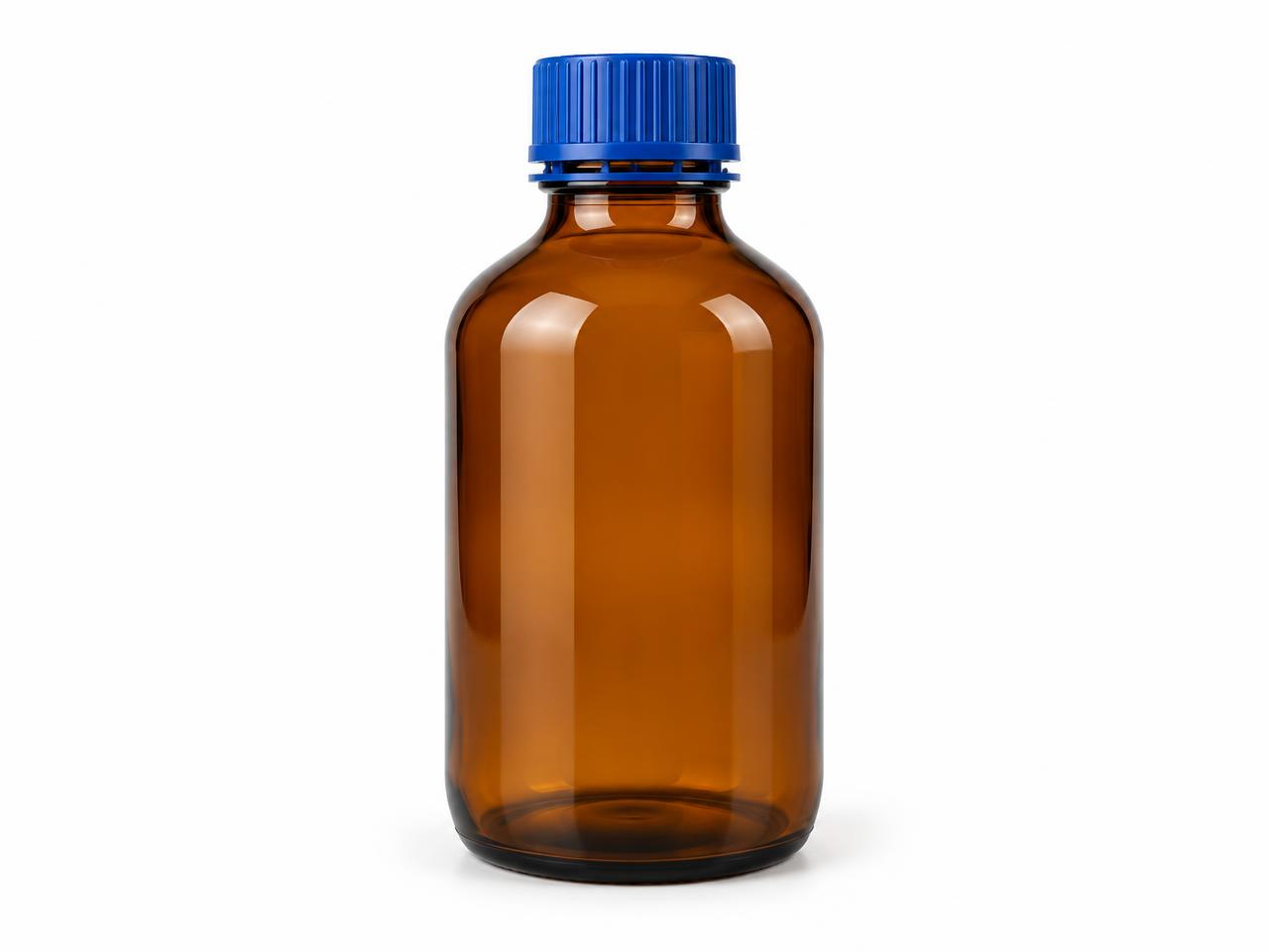 صورة زجاجة محاليل بنية حرارية بغطاء أزرق 2000 مل (Amber Autoclavable Media Bottle with Blue Cap 2000 ml) - واقف للتجارة صنعاء