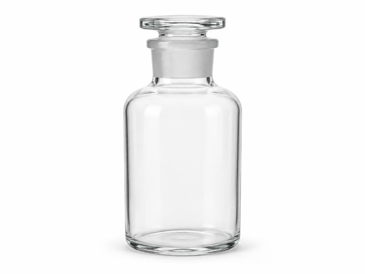 صورة زجاجة محاليل شفافة فم عريض 125 مل (Clear Wide Mouth Reagent Bottle 125 ml) - واقف للتجارة صنعاء