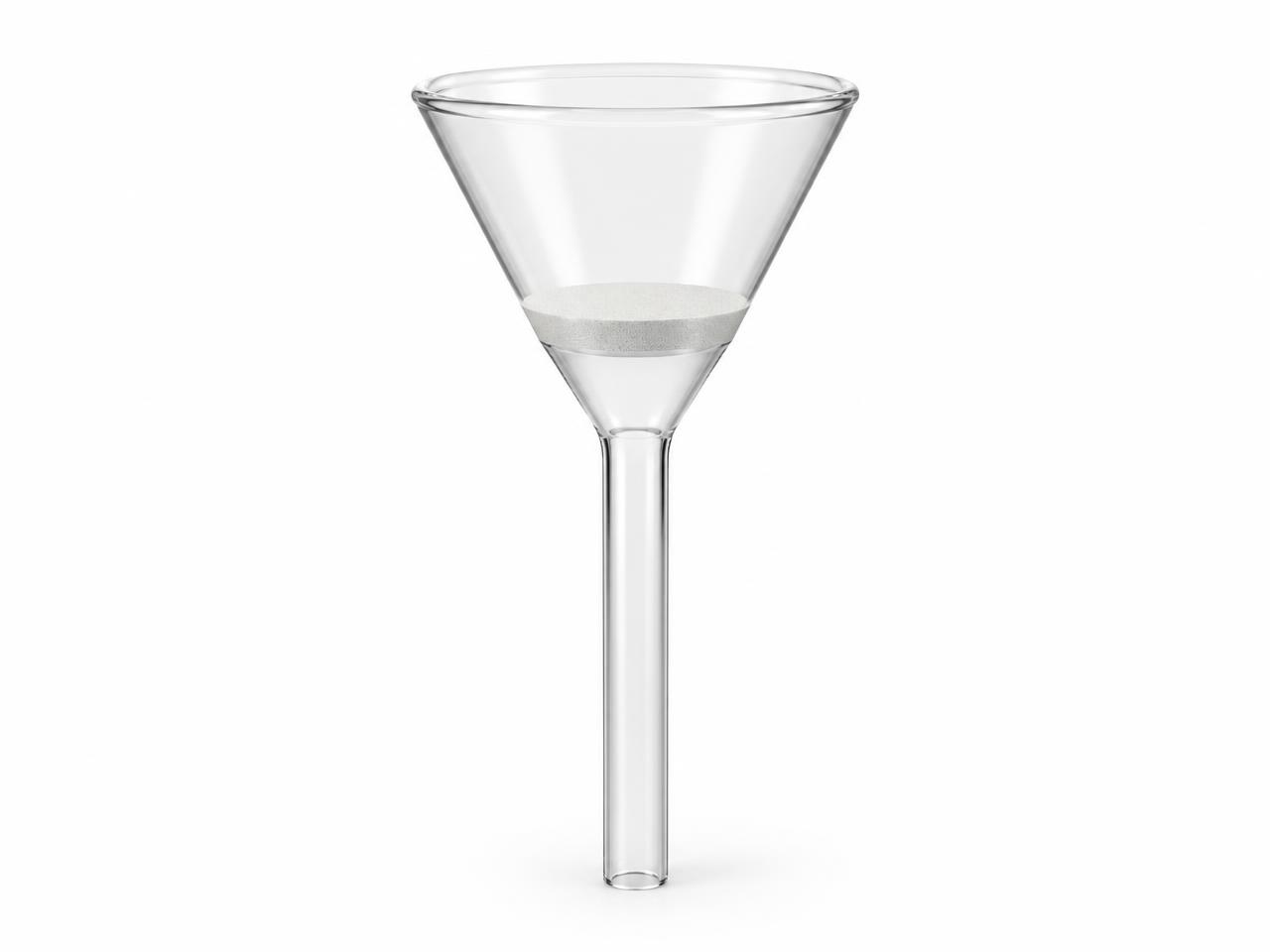 صورة قمع ترشيح زجاجي بقرص ملبّد (Sintered Glass Filter Funnel) - واقف للتجارة صنعاء