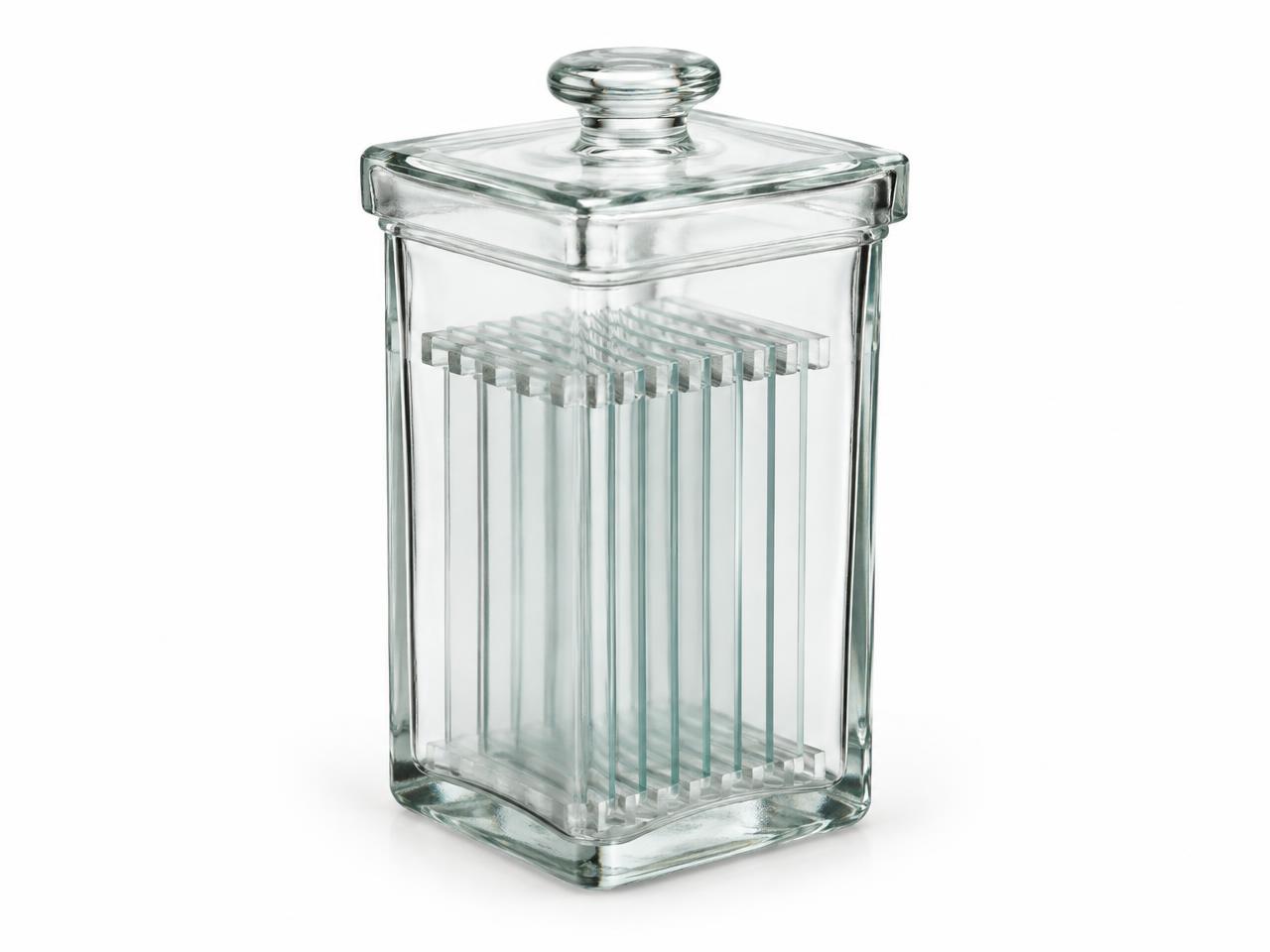 صورة حوض صبغ شرائح زجاجي عمودي (Vertical Glass Slide Staining Jar) - واقف للتجارة صنعاء